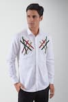 Buy_HeSpoke_White Premium Cotton Blend Embellished Gemstone Shirt  _Online_at_Aza_Fashions