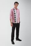 Buy_HeSpoke_Pink Premium Cotton Blend Printed Keyboard Shirt _at_Aza_Fashions