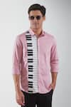 HeSpoke_Pink Premium Cotton Blend Printed Keyboard Shirt _Online_at_Aza_Fashions