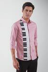Buy_HeSpoke_Pink Premium Cotton Blend Printed Keyboard Shirt _Online_at_Aza_Fashions