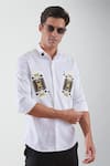 HeSpoke_White Premium Cotton Blend Printed Kings Of Spade Shirt _Online_at_Aza_Fashions