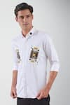 Buy_HeSpoke_White Premium Cotton Blend Printed Kings Of Spade Shirt _Online_at_Aza_Fashions