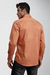 Shop_HeSpoke_Orange 100% Pure Cotton Printed Melange Shirt _at_Aza_Fashions