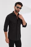 Buy_HeSpoke_Black 100% Pure Cotton Embellished Sequins Midnight Shirt  _Online_at_Aza_Fashions