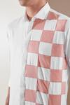 Shop_HeSpoke_White Premium Cotton Blend Color Block Chequered Shirt  _Online_at_Aza_Fashions