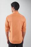 Shop_HeSpoke_Orange Premium Cotton Blend Embroidery Programming Shirt  _at_Aza_Fashions