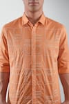 Shop_HeSpoke_Orange Premium Cotton Blend Embroidery Programming Shirt  _Online_at_Aza_Fashions