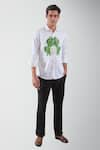 Buy_HeSpoke_White Premium Cotton Blend Printed Frog Absorbent Shirt _at_Aza_Fashions