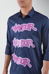 Shop_HeSpoke_Blue Premium Cotton Blend Printed Amour Shirt  _Online_at_Aza_Fashions