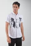 HeSpoke_White Premium Cotton Blend Printed Dogs Out Shirt _Online_at_Aza_Fashions