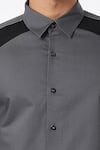 Shop_HeSpoke_Grey 100% Pure Cotton Plain Twinbuckle Solid Shirt _Online_at_Aza_Fashions