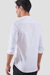 Shop_HeSpoke_White Premium Cotton Blend Patchwork Warpandweft Shirt  _at_Aza_Fashions