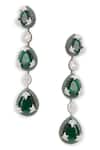 Buy_Curio Cottage_Green Cubic Zirconia Emerald Droplet Necklace Set _Online_at_Aza_Fashions