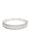 Curio Cottage_Silver Plated Cubic Zirconia String Of Pearls Studded Kada_Online_at_Aza_Fashions