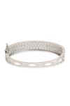 Buy_Curio Cottage_Silver Plated Cubic Zirconia String Of Pearls Studded Kada_Online_at_Aza_Fashions