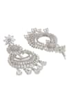 Buy_Curio Cottage_Silver Plated Cubic Zirconia Frosty Sparkle Stone Studded Chandbali Earrings _Online_at_Aza_Fashions