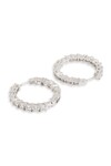 Buy_Curio Cottage_Silver Plated Cubic Zirconia Sleek Stone Studded Hoop Earrings_Online_at_Aza_Fashions