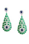 Shop_Curio Cottage_Stones Emerald Ferns Carved Earrings_at_Aza_Fashions