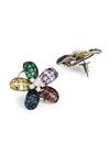 Buy_Curio Cottage_Multi Color Crystals, Stones Floral Aura Embellished Studs _Online_at_Aza_Fashions