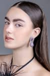 Buy_Curio Cottage_Pink Stones Amethyst Elegance Embellished Earrings _at_Aza_Fashions