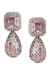 Curio Cottage_Pink Stones Amethyst Elegance Embellished Earrings _Online_at_Aza_Fashions