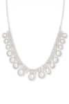 Curio Cottage_White Faux Pearl Garland Embellished Necklace Set _at_Aza_Fashions