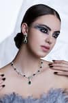 Buy_Curio Cottage_Stones Drop Of Emerald Necklace Set _at_Aza_Fashions