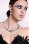 Buy_Curio Cottage_Emerald Cubic Zirconia Stones Scallops Of Necklace Set _at_Aza_Fashions