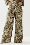 Buy_KoAi_Green Cotton Silk Printed Floral Pant _Online_at_Aza_Fashions