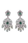 Auraa Trends_Green American Diamond Embellished Pendant Necklace Set _at_Aza_Fashions