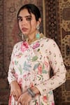 Shop_Negra Elegante_Ivory Cotton Silk Hand Embroidery Floral Pattern Anarkali Churidar Set _Online_at_Aza_Fashions