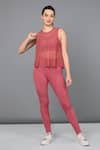Buy_Tuna London - {Tuna Active}_Pink Poly Blended Plain Round Mesh Work Sporty Chic Top And Leggings Set _at_Aza_Fashions