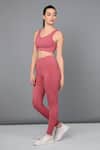 Buy_Tuna London - {Tuna Active}_Pink Poly Blended Plain Round Mesh Work Sporty Chic Top And Leggings Set _Online_at_Aza_Fashions