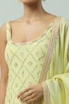 Buy_ANUSHKA KHANNA_Green Silk Crepe Embellished Bead Round Gota Kurta Gharara Set _Online_at_Aza_Fashions