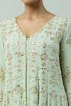 Buy_ANUSHKA KHANNA_Green Silk Crepe Embellished Bead V-neck Gota High-low Kurta With Gharara _Online_at_Aza_Fashions