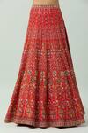 Buy_ANUSHKA KHANNA_Red Silk Crepe Embellished Bead Scoop Gota Floral Bridal Lehenga Set 