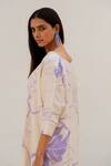 Buy_Silai Studio_Off White Silk Printed Floral Notched Kurta  