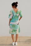 Shop_Silai Studio_Green Cotton Printed Bird Boat Neck Shift Dress  _at_Aza_Fashions