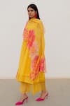 Silai Studio_Yellow Chanderi Printed Floral Round Anarkali Set With Dupatta  _Online_at_Aza_Fashions