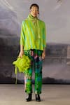 Buy_Yavi_Green Crepe Print Abstract Max Pant  _at_Aza_Fashions