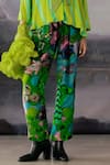 Shop_Yavi_Green Crepe Print Abstract Max Pant  _at_Aza_Fashions