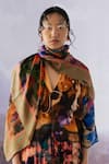 Yavi_Orange Silk Print Food Art Collared Neck Mia Jacket  _Online_at_Aza_Fashions