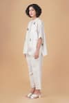 Buy_Arcvsh by Pallavi Singh_Ivory Silk Chanderi Block Print Hakoni Band Kaftan Shirt And Pant Set  _Online_at_Aza_Fashions