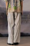 Buy_Yavi_Ivory Cotton Print Shadow Stripe Jenny Pant  _Online_at_Aza_Fashions