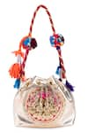 Buy_5Elements_Gold Hand Embroidery Floral Potli Bag _Online_at_Aza_Fashions