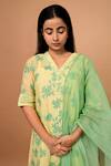 Buy_KKANYAAH_Cream Handloom , Silk, Embroidery Floral Threadwork Kurta Pant Set _Online_at_Aza_Fashions