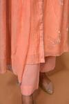 Buy KKANYAAH Peach Silk, Cotton Embroidery Split V-neck Blossom Threadwork Kurta Pant Set Online at Aza Fashions Buy_KKANYAAH_Peach Silk, Cotton Embroidery Split V-neck Blossom Threadwork Kurta Pant Set _Online_at_Aza_Fashions
