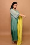 KKANYAAH Green Handloom , Silk, Embroidery, Embellished Ombre Kurta Pant Set Online at Aza Fashions KKANYAAH_Green Handloom , Silk, Embroidery, Embellished Ombre Kurta Pant Set _Online_at_Aza_Fashions