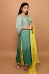 Shop KKANYAAH Green Handloom , Silk, Embroidery, Embellished Ombre Kurta Pant Set at Aza Fashions Shop_KKANYAAH_Green Handloom , Silk, Embroidery, Embellished Ombre Kurta Pant Set _at_Aza_Fashions