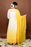 KKANYAAH_Off White Anarkali And Dupatta Handwoven Silk Shaded Pant Set _Online_at_Aza_Fashions